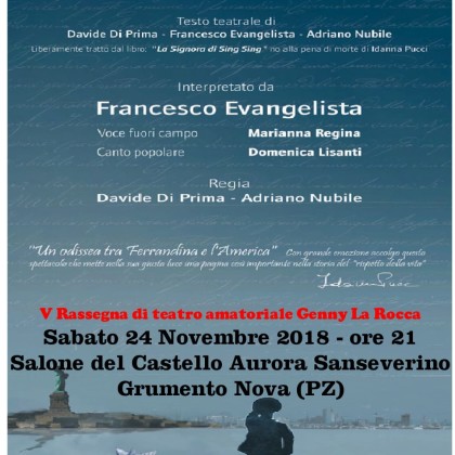 24 Novembre-2018 ore 21.00 Grumento Nova (PZ) V rassegna Teatro Genny La Rocca